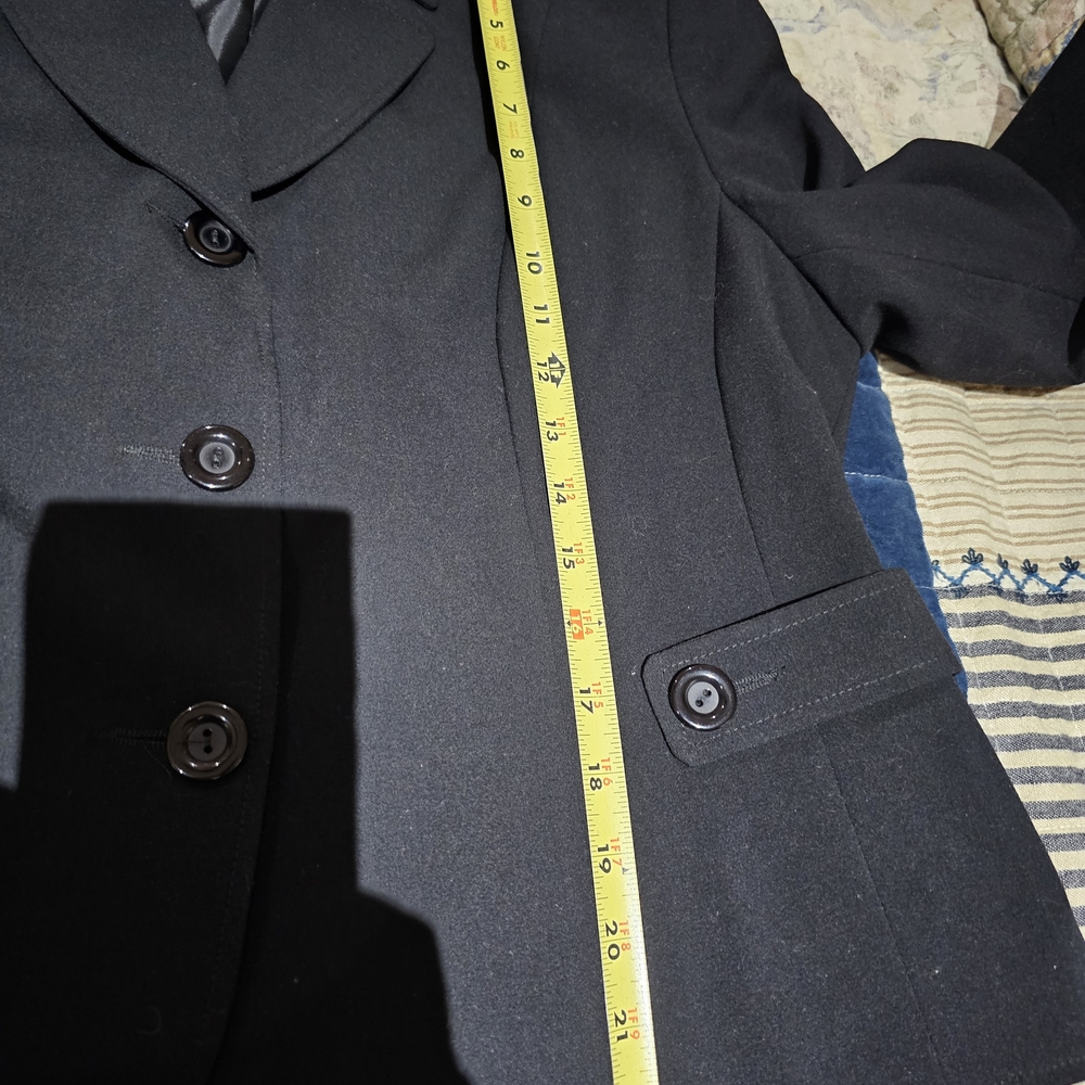Investments PETITE Black Buttoned Blazer Size 16P - Picture 4 of 5